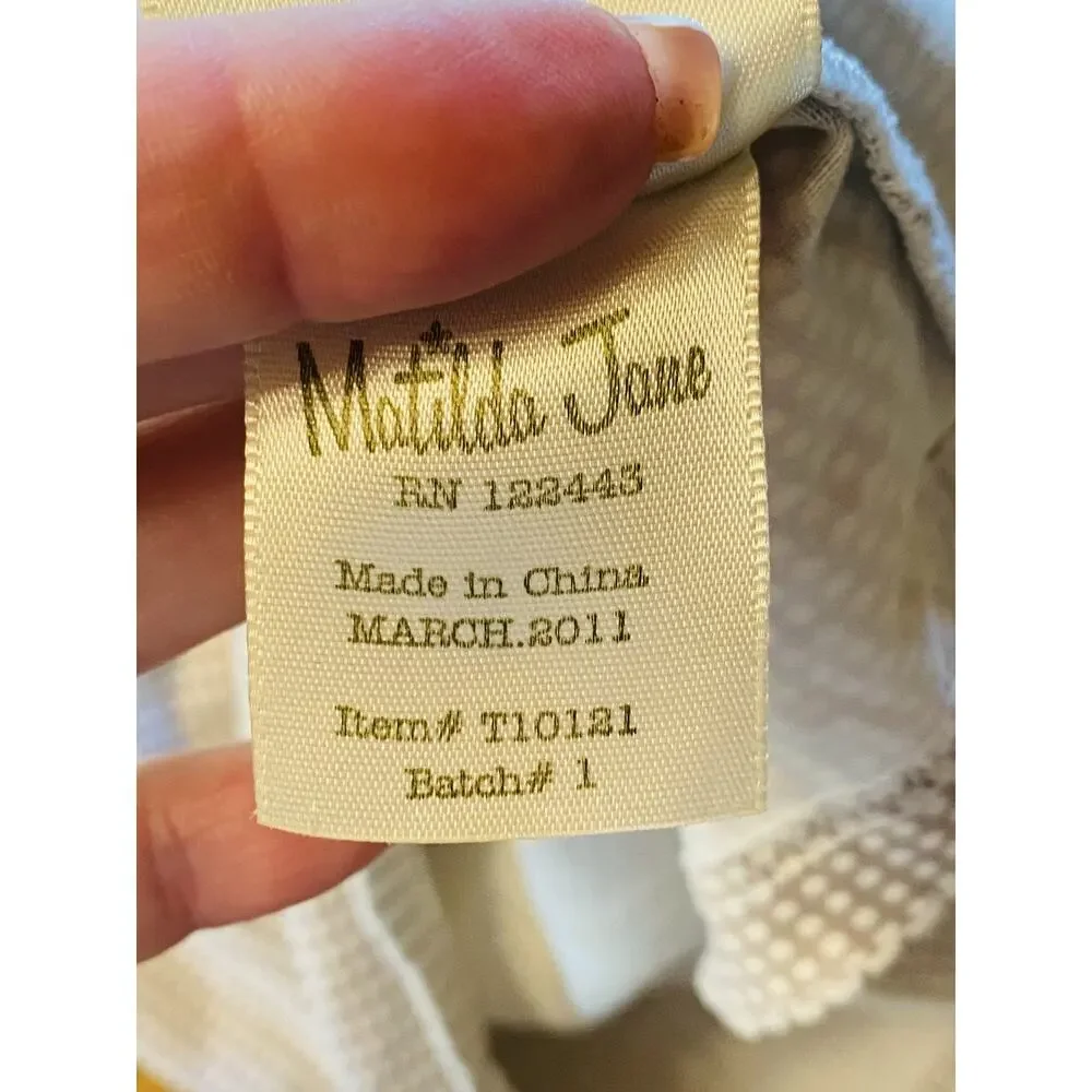 Matilda Jane Shirt Girls 8 Happy Fall Ya'll Long Sleeve Button Detail Floral